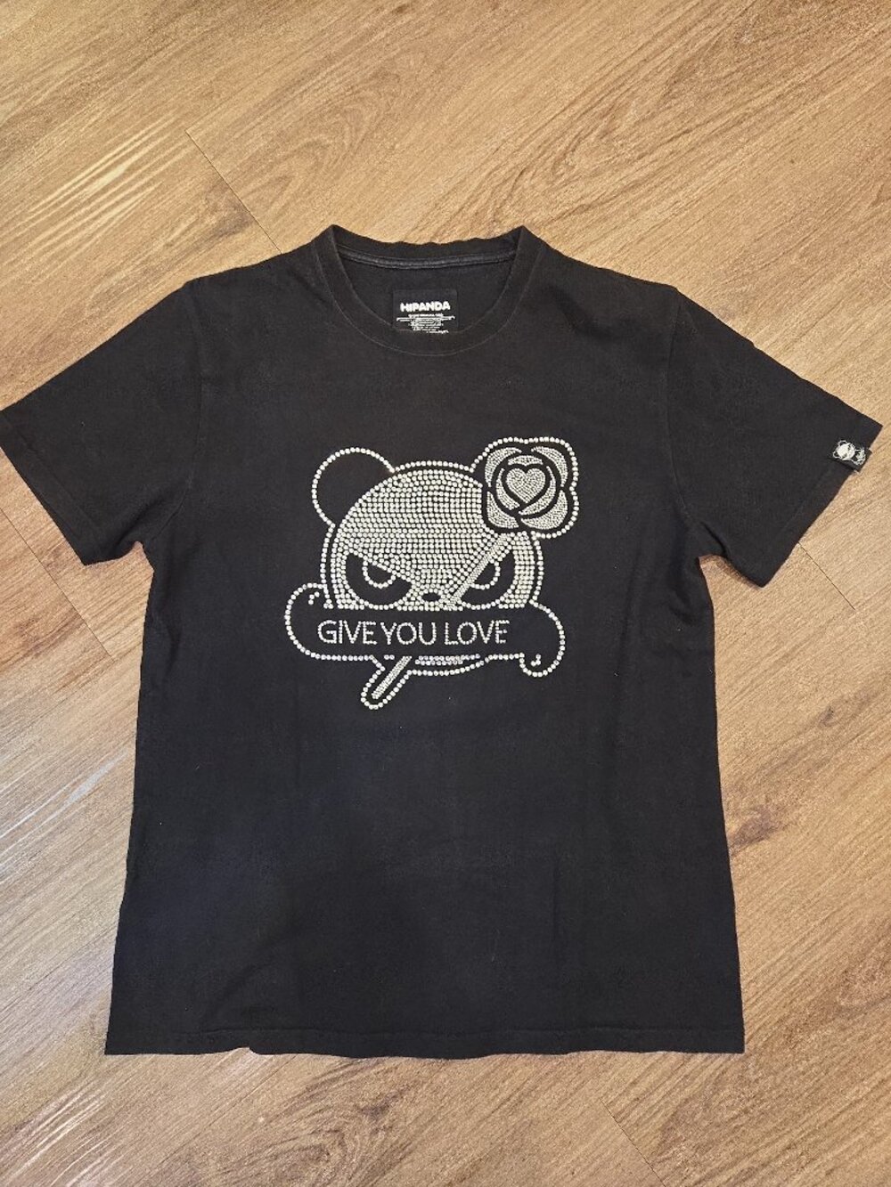Hi Panda Rhinestone "Give You Love" T-Shirt Japan Streetwear